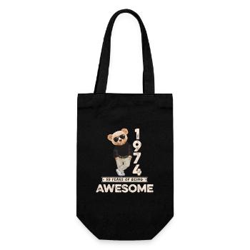 1974 Geburtstag Teddy Bär Being Awesome Orignal - Geschenkbeutel für Flaschen - Schwarz - Vorne
