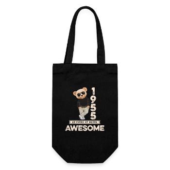 1955 Geburtstag Teddy Bär Being Awesome Orignal - Geschenkbeutel für Flaschen - Schwarz - Vorne