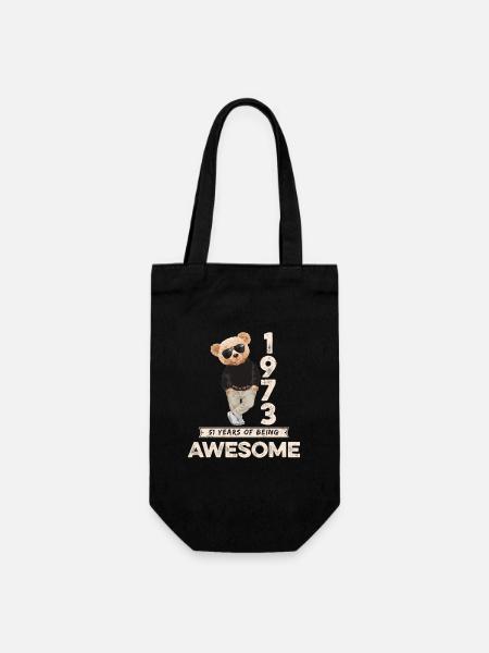 1973 Geburtstag Teddy Bär Being Awesome Orignal - Geschenkbeutel für Flaschen - Schwarz