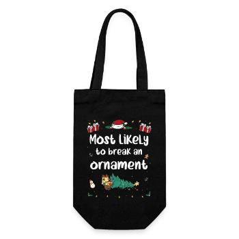 Am ehesten wird ein Ornament an Weihnachten kaputt gehen - Geschenkbeutel für Flaschen - Schwarz - Vorne