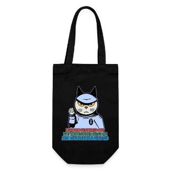 Gerettet werden wie die Samurai-Katze - Geschenkbeutel für Flaschen - Schwarz - Vorne