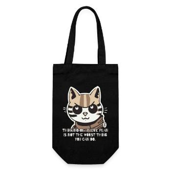 Evil Cat Makes Evil Plans - Gift Bag for Bottles - black - Front