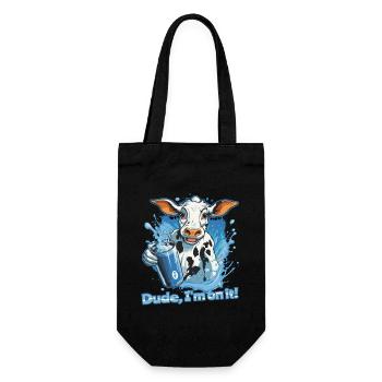 Kumpel, ich bin dabei - eine Party-Kuh - Geschenkbeutel für Flaschen - Schwarz - Vorne