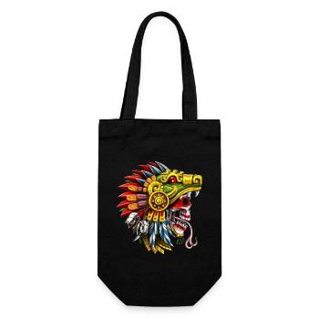 Aztec Serpent Skull Warrior - Gift Bag for Bottles - black - Front