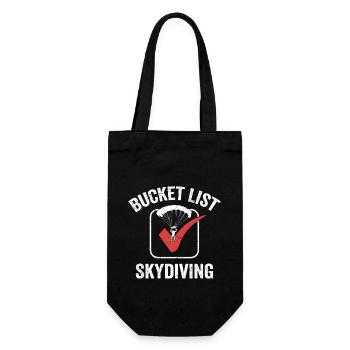 Bucket List Skydiving Parachute Skydiver - Geschenkbeutel für Flaschen - Schwarz - Vorne