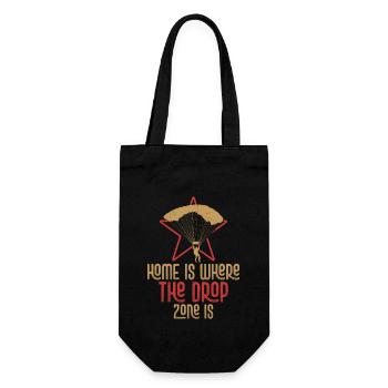 Home Is Where The Drop Zone Is Parachute Skydiver - Geschenkbeutel für Flaschen - Schwarz - Vorne