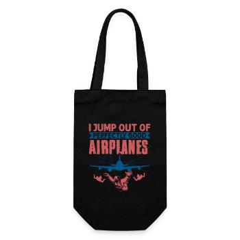 I Jump Out Of Perfectly Good Airplanes Parachute S - Geschenkbeutel für Flaschen - Schwarz - Vorne