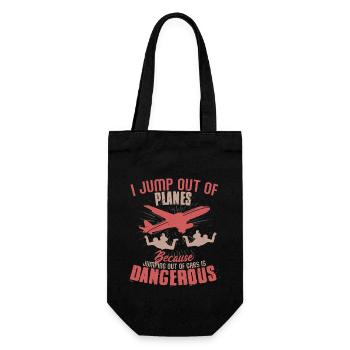 I Jump Out Of Planes Skydiver Parachute - Geschenkbeutel für Flaschen - Schwarz - Vorne
