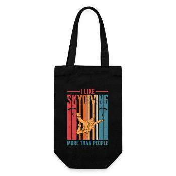 I Like Skydiving More Than People Parachute Skydiv - Gift Bag for Bottles - black - Front