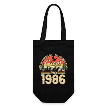 1986 - A legendary year - Gift Bag for Bottles - black - Front