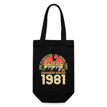 Vintage 1981 - Timeless Legend - Gift Bag for Bottles - black - Front