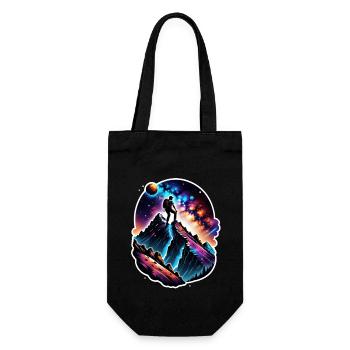 Climbing - Moon - Space - Gift Bag for Bottles - black - Front