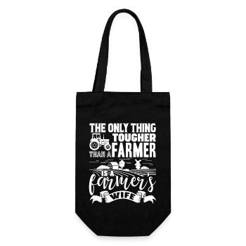 Farmer Farmer's Wife Is Tougher - Gift Bag for Bottles - black - Front