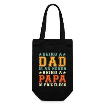 Être papa est un honneur Être papa n’a pas de prix - Sac à bouteille - noir - Devant