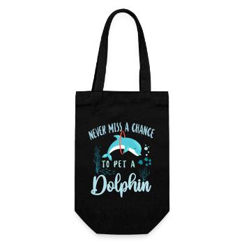 Dolphin Never Miss A Chance To Pet - Gift Bag for Bottles - black - Front