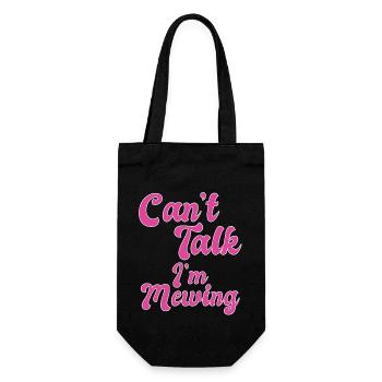 Funny Meme Can't Talk Im Mewing Facial Tongue - Geschenkbeutel für Flaschen - Schwarz - Vorne