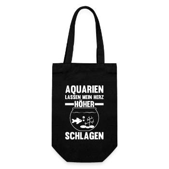 Aquarium Fische Aquaristik - Geschenkbeutel für Flaschen - Schwarz - Vorne
