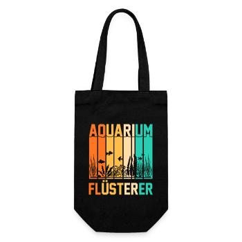 Aquarium Fische Aquaristik - Geschenkbeutel für Flaschen - Schwarz - Vorne