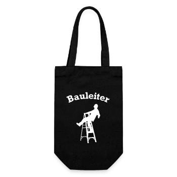 Bauleiter Stehleiter Baustelle Baustellen Leiter - Geschenkbeutel für Flaschen - Schwarz - Vorne