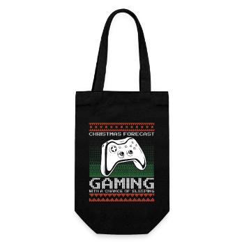 Funny Christmas Forecast Gaming Controller Ugly - Gift Bag for Bottles - black - Front