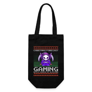 Funny Christmas Forecast Gaming Reaper Ugly Xmas - Gift Bag for Bottles - black - Front