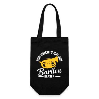 Mir reichts ich geh Bariton blasen - Geschenkbeutel für Flaschen - Schwarz - Vorne