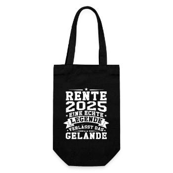 Rente 2025 eine echte legende verlässt das gelände - Geschenkbeutel für Flaschen - Schwarz - Vorne