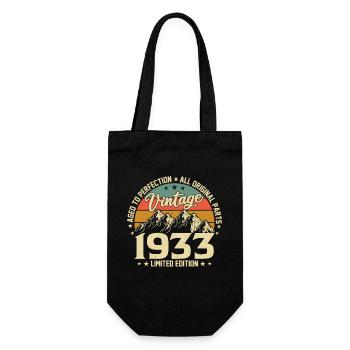 Vintage 1933 - 90th Birthday - Gift Bag for Bottles - black - Front