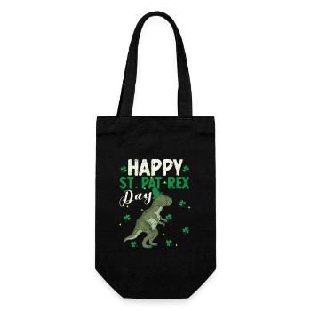 Happy St.Pat-Rex Day Saint Patrick Dinosaur - Gift Bag for Bottles - black - Front
