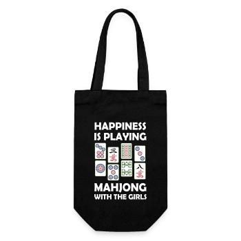 Lustiges Mahjong Cooles Glück spielt Mahjong - Geschenkbeutel für Flaschen - Schwarz - Vorne
