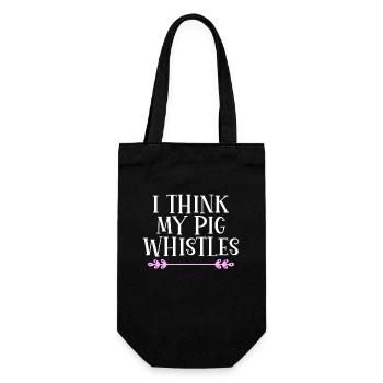 I think my pig whistles Denglish - Gift Bag for Bottles - black - Front