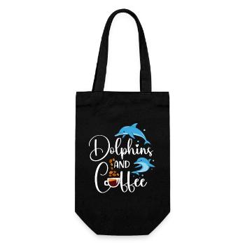 Dolphin Coffee Dolphins And Coffee - Gift Bag for Bottles - black - Front