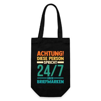 Philatelie Briefmarkensammlung Briefmarkensammler - Geschenkbeutel für Flaschen - Schwarz - Vorne
