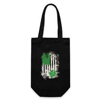 Happy St. Patrick's Day American Flag - Gift Bag for Bottles - black - Front