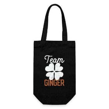 Team Ginger Funny Shamrock St. Patrick's Day - Gift Bag for Bottles - black - Front