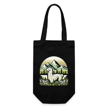 Mountaineer Lama: Adventure in the Heights - Gift Bag for Bottles - black - Front