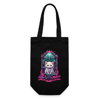 Okkulte Kawaii Katze Gothic Pastel Magie - Geschenkbeutel für Flaschen - Schwarz - Vorne