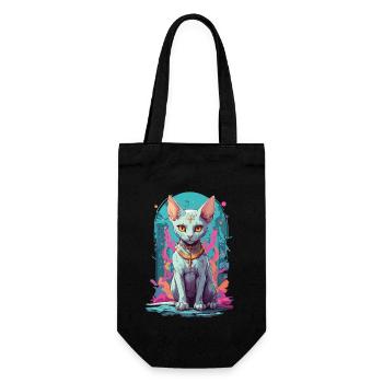Kawaii Gothic Sphynx Cat Pastel Occult Design - Gift Bag for Bottles - black - Front