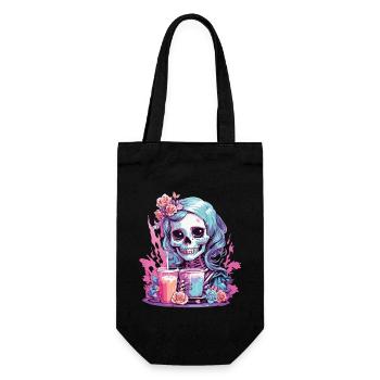 Kawaii Pastel Goth Skull Milkshake Design - Geschenkbeutel für Flaschen - Schwarz - Vorne
