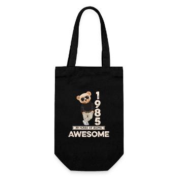 1985 Geburtstag Teddy Bär Being Awesome Orignal - Geschenkbeutel für Flaschen - Schwarz - Vorne
