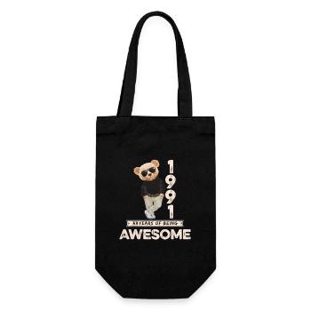 1991 Geburtstag Teddy Bär Being Awesome Orignal - Geschenkbeutel für Flaschen - Schwarz - Vorne