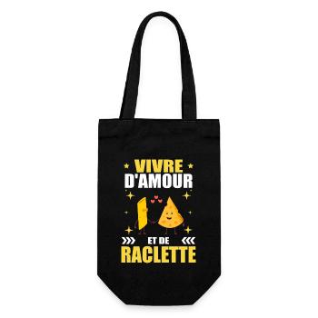 Vivre D'amour Et De Raclette Cadeau Humour Fromage - Sac à bouteille - noir - Devant