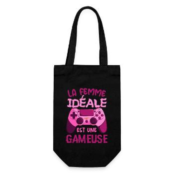 La Femme Idéale est Une Gameuse Cadeau Geek Humour - Sac à bouteille - noir - Devant