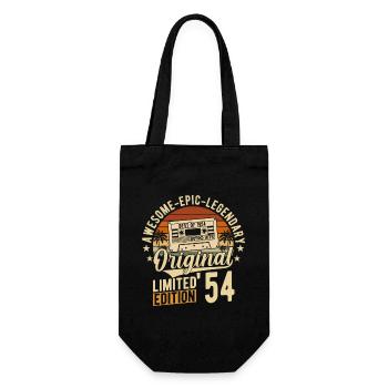 70th Birthday Vintage Retro 1954 Gift Idea - Gift Bag for Bottles - black - Front