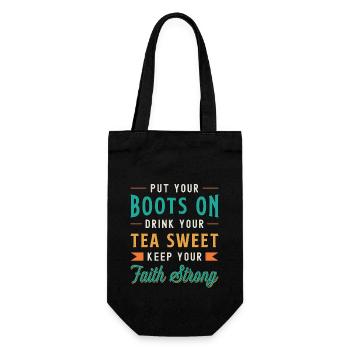 Sweet Tea Put Your Boots On Drink Your Bubble Tea - Gift Bag for Bottles - black - Front