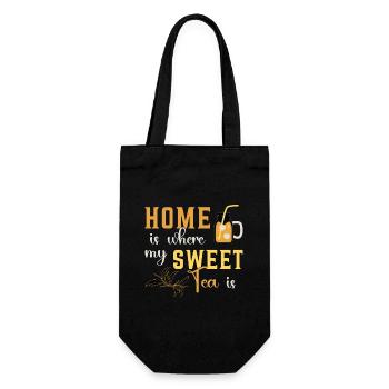 Sweet Tea Home Is Where My Sweet Tea Is Chai Tea - Gift Bag for Bottles - black - Front