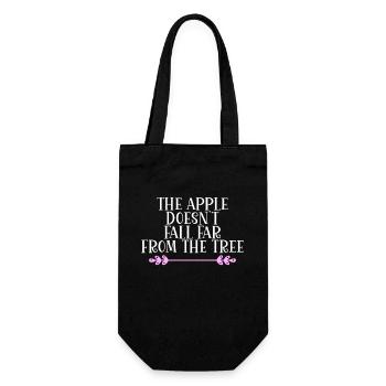 The Apple doesn´t fall far from the Tree Denglisch - Geschenkbeutel für Flaschen - Schwarz - Vorne