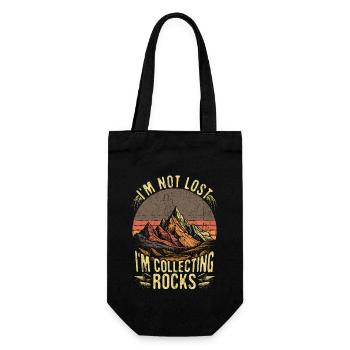 Geologist Rock Collecting Retro Funny Geology - Gift Bag for Bottles - black - Front