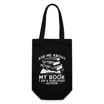 Ask Me About My Book I Am A Published Author - Gift Bag for Bottles - black - Front
