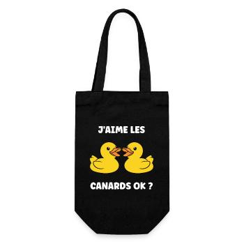 J'aime les canards - Sac à bouteille - noir - Devant